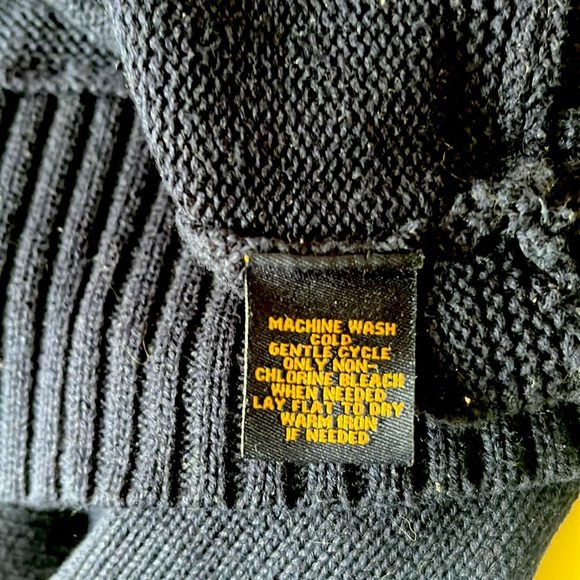 RALPH LAUREN JEANS navy cotton sweater with gold lock size M - Picture 8 of 8